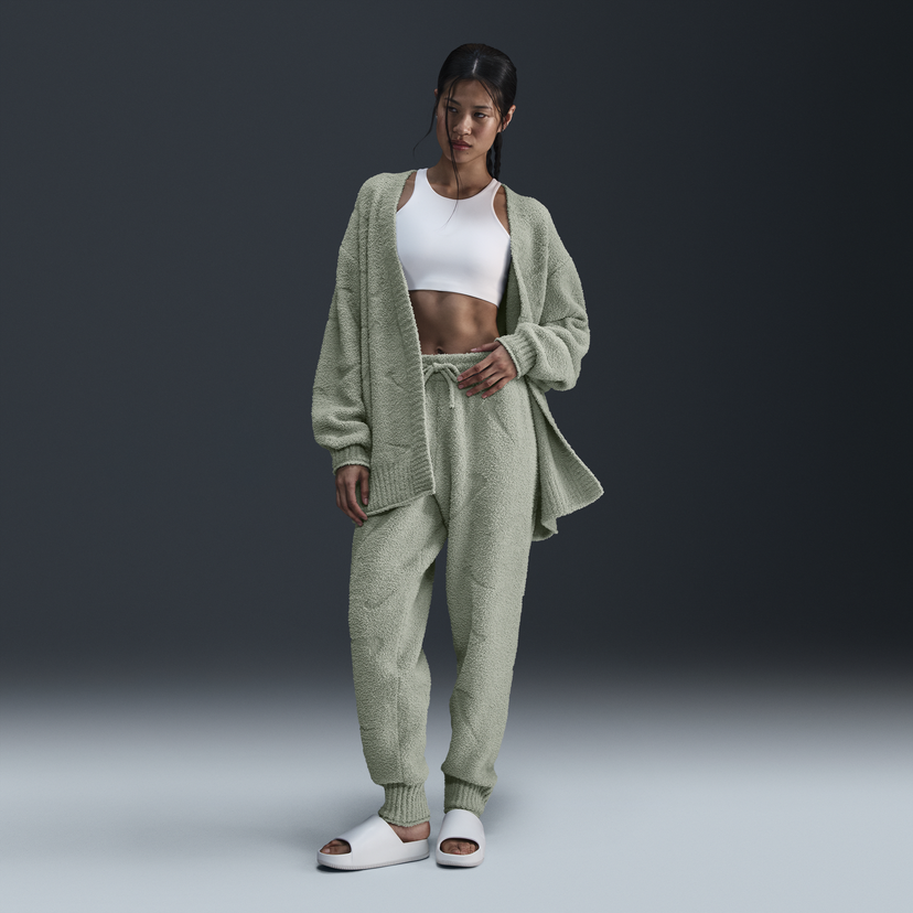 Спортни панталони Nike Cozy Bouclé High Waisted Sweatpants Зелено | FZ1703-370