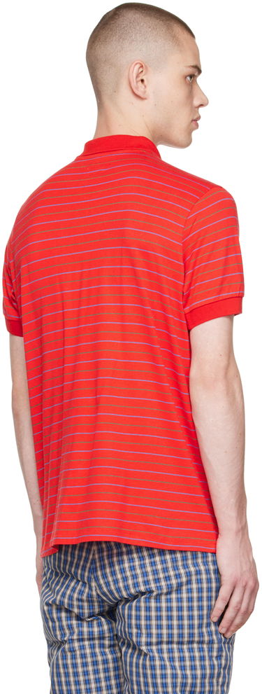 Поло тениска ERL Striped Short Sleeve Polo Червено | ERL05T009, 2