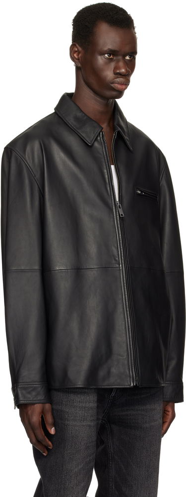 Яке BOSS HUGO Paneled Leather Jacket Черно | 50530812, 1