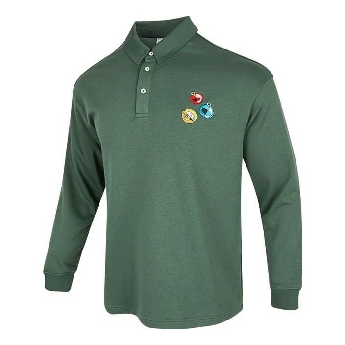 Поло тениска adidas Originals Long Sleeve Polo Зелено | HM9951