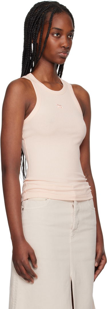 Потник MAISON KITSUNÉ Maison Kitsuné Baby Fox Patch Ribbed Tank Top Тъмно синьо | OW00604KJ0134, 4