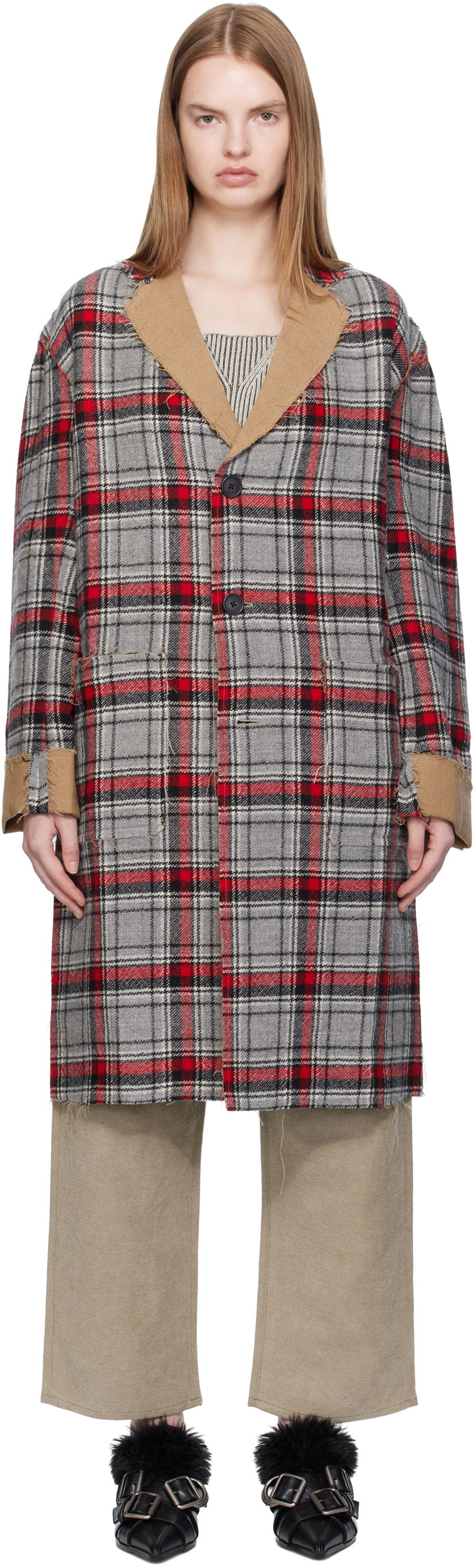 Палта R13 R13 Raw Cut Reversible Coat Многоцветен | R13WR469-R566A