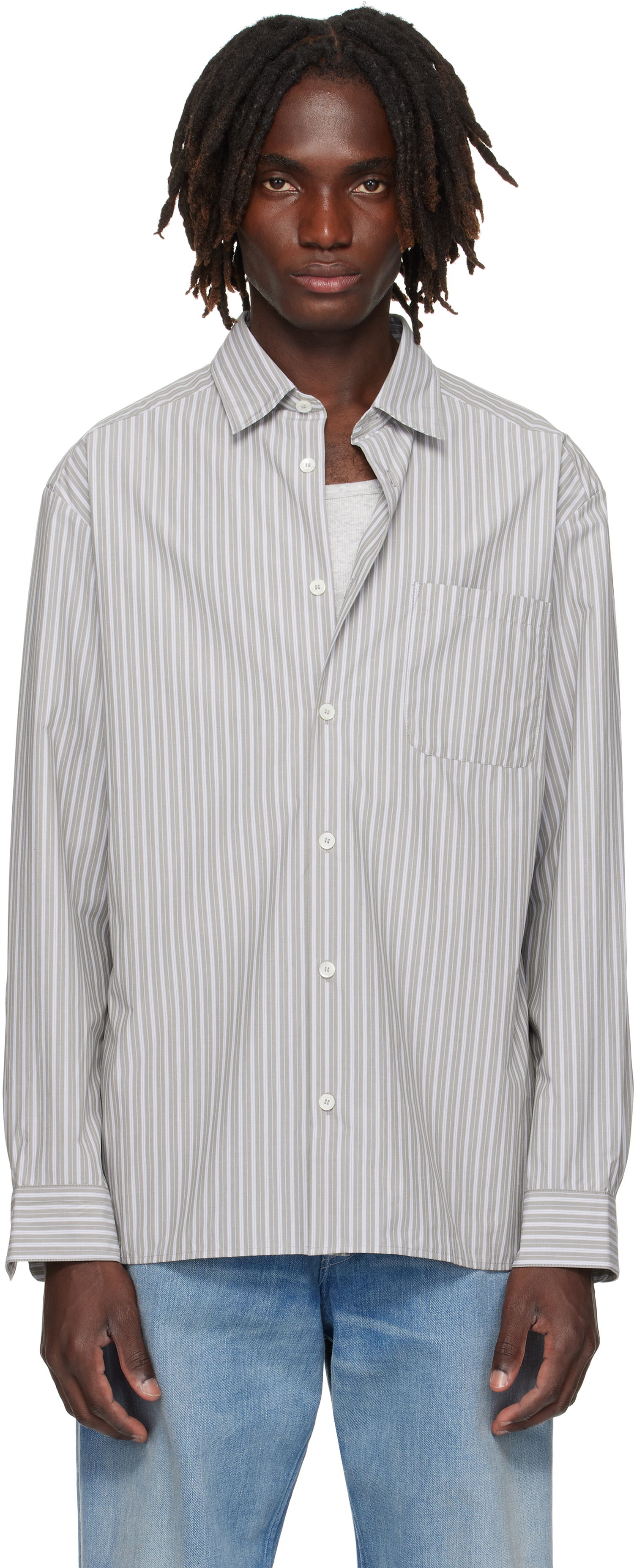 Риза A.P.C. A.P.C. Malo Striped Shirt Сиво | COHJJ-H12532, 0