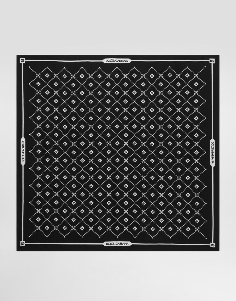 Шал Dolce & Gabbana Dolce & Gabbana Silk Twill Scarf with Micro-Logo Print Черно | GQ348EG0WUUHH8TA