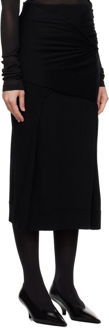Пола TOTEME Draped Midi Knit Skirt Черно | 244-WRT0398-YA0087, 1