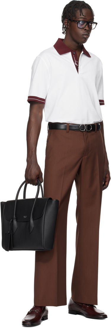 Поло тениска FERRAGAMO Salvatore Ferragamo Colorblock Polo Бяло | 781017, 4