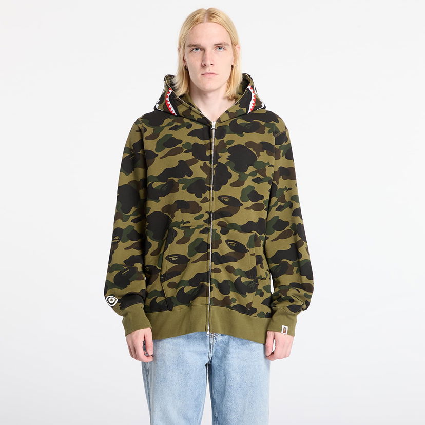 Суитчър BAPE 1St Camo Shark Full Zip Hoodie Многоцветен | 001ZPL801007MGRN