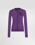 Dolce & Gabbana Silk Cardigan with Flower Brooch