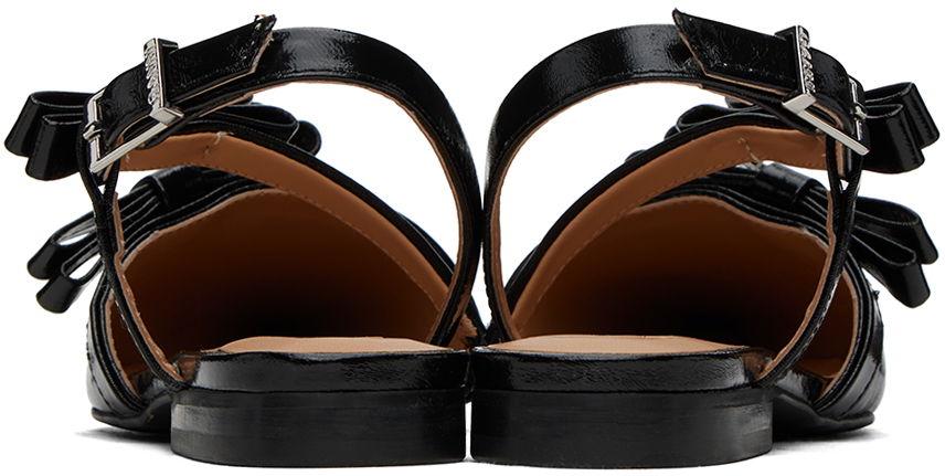 Грижа за обувките GANNI GANNI Multi Bow Pointy Cut-Out Ballerina Flats Черно | S2436, 1