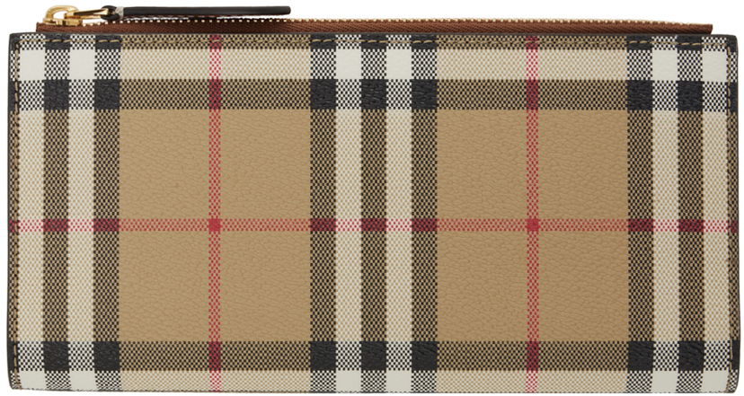 Портфейл Burberry Check Large Bifold Wallet Бежово | 8073980