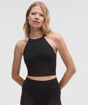 Съкратен топ lululemon High-Neck Nulu Tank Top with Mesh Hem Light Support B/C Cups Черно | prod20002671, 6