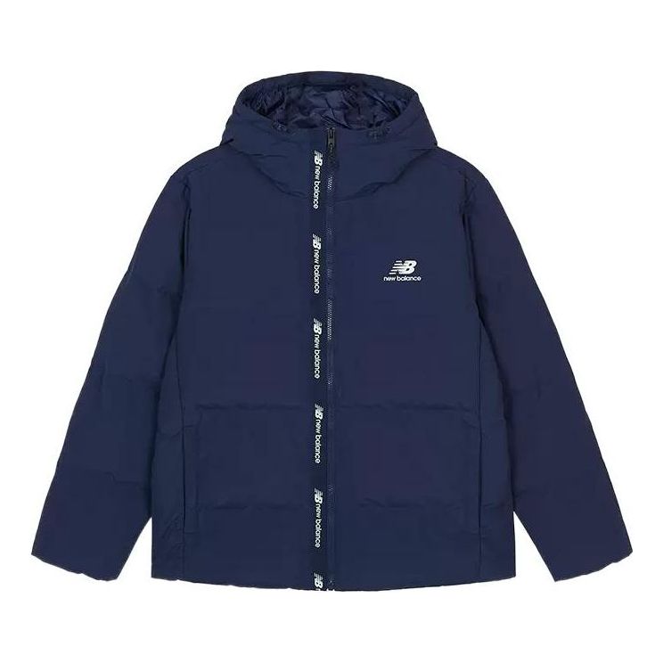 Пухо яке New Balance Logo Print Down Jacket Синьо | AMJ23343-NNY, 0