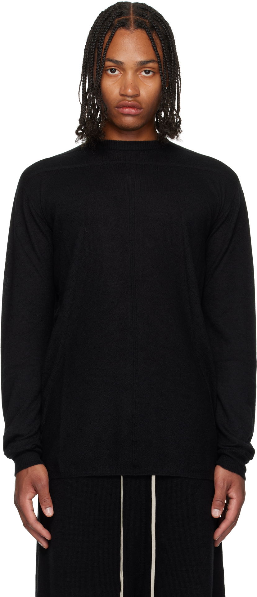 Пуловер Rick Owens Rick Owens Concordians Oversized Level Sweater Черно | RU02E1627 WSL