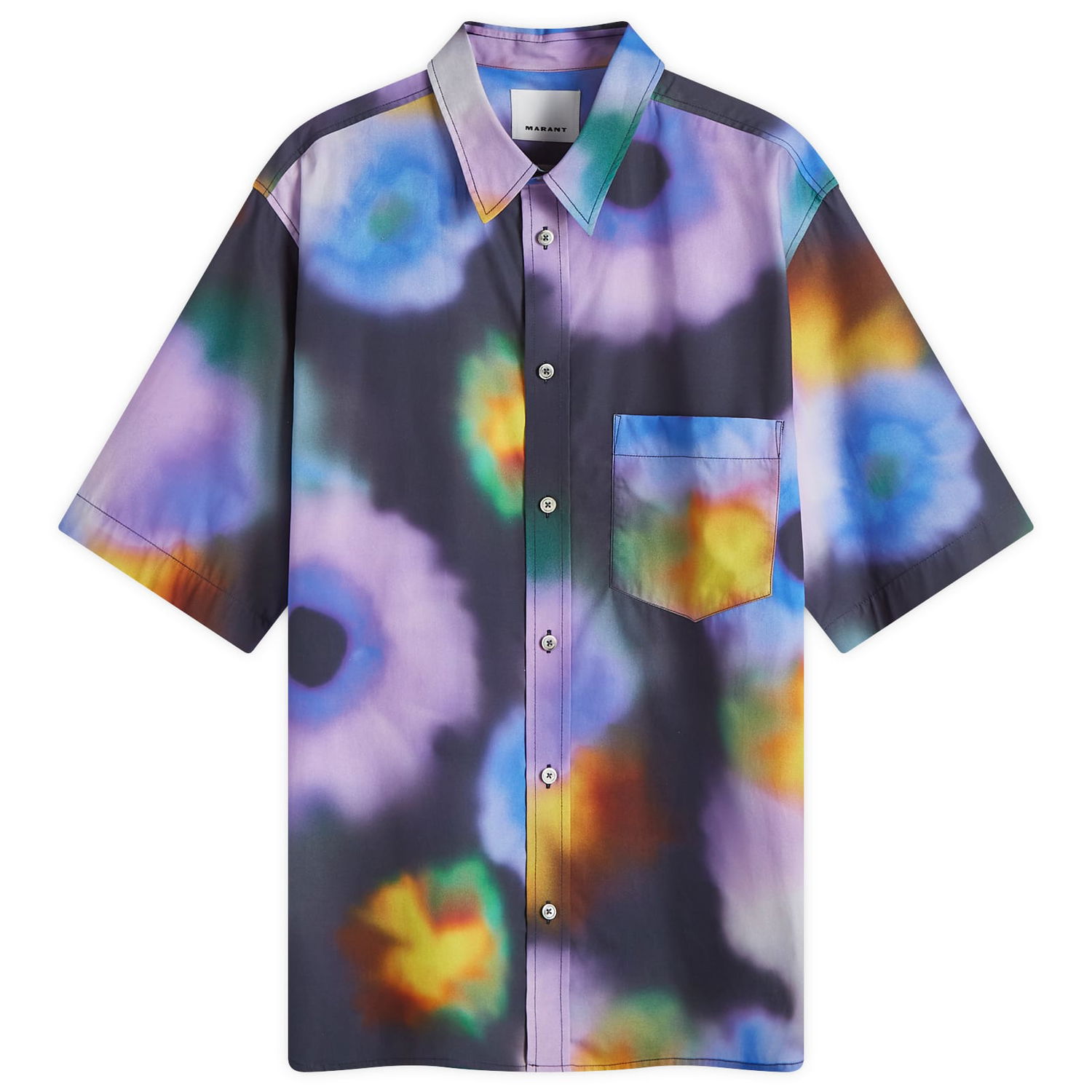 Риза ISABEL MARANT Labilio Watercolour Shirt Синьо | 24ACH0085HA-B3I08H-30FN, 0