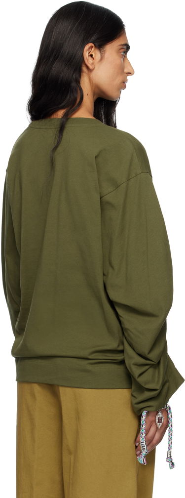 Суитчър Dries Van Noten Dries Van Noten Pleated Sleeves Sweatshirt Зелено | 252-011110-2603, 2
