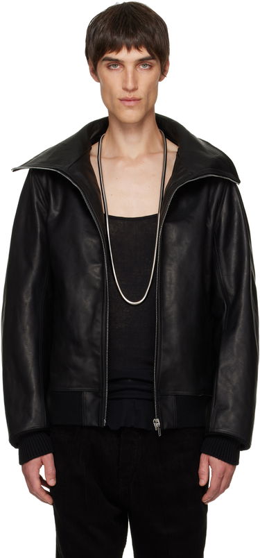 Яке Rick Owens Concordians Blixa Dracucollar Leather Jacket Черно | RR02E1710 LOO, 0
