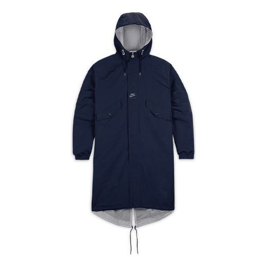 Дъждобран Nike Air x Kim Jones Double-Sided Mid-Length Hooded Jacket Тъмно синьо | DC9983-451
