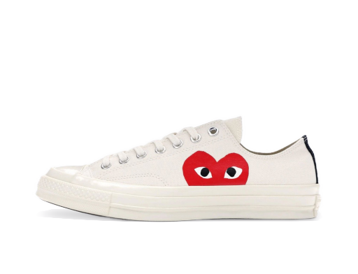 Кецове и обувки Converse Comme des Garcons x Chuck 70s Low "PLAY" Бяло | 150207C
