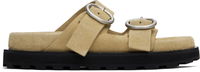 Jil Sander Pin-Buckle Suede Sandals