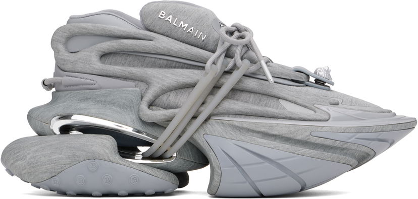 Кецове и обувки Balmain Balmain Unicorn Low Fleece Print Сиво | EM1VJ309KFCT