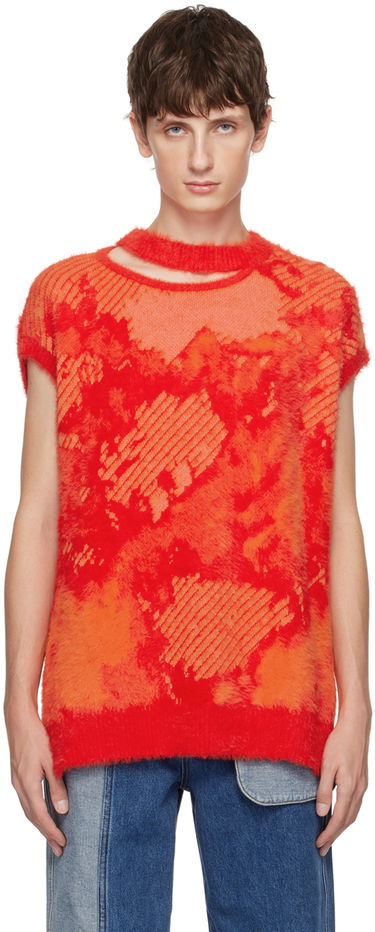 Пуловер Feng Chen Wang Feng Chen Wang Landscape Painting Sleeveless Sweater Червено | FUF16KT14O, 0