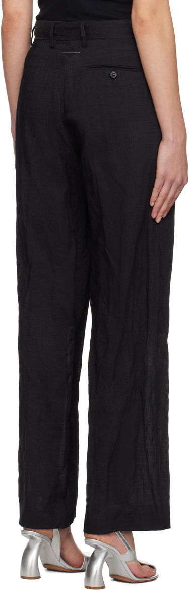 Панталони Maison Margiela MM6 Maison Margiela Crinkled Metallic Tailoring Trousers Черно | S52KA0521 M35253, 2