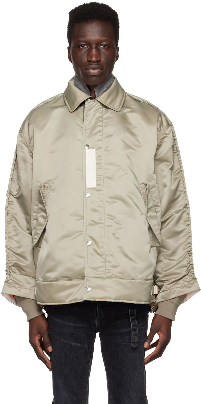 Яке бомбър sacai Sacai Cinch Strap Bomber Jacket Бежово | 23-02992M