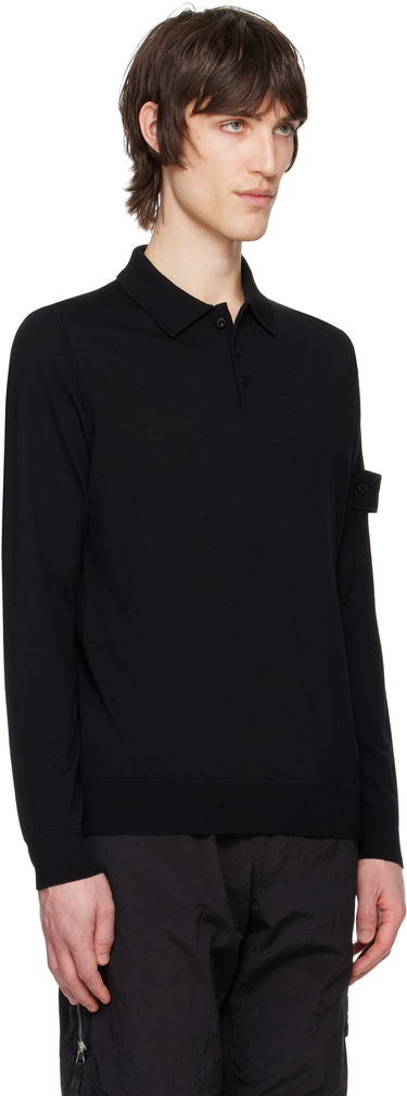 Пуловер Stone Island Stone Island Pure Wool Long Sleeve Polo Черно | K1S15 5100071 S00FC, 1