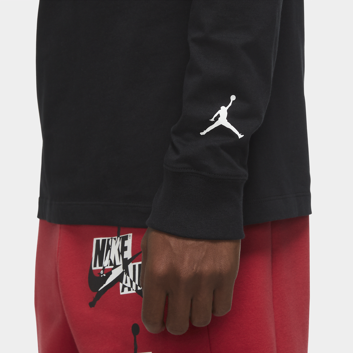 Тениска Jordan Jumpman Chimney Long Sleeve T-Shirt Черно | CV1745-010, 1