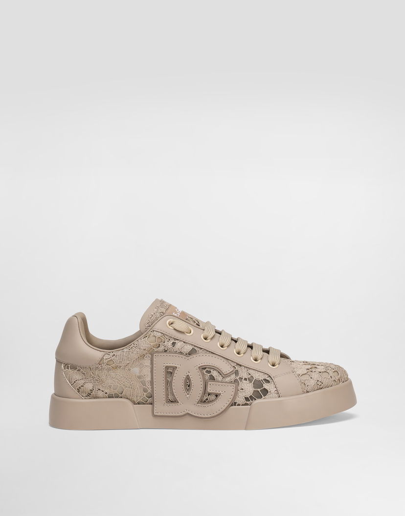 Кецове и обувки Dolce & Gabbana Dolce & Gabbana Portofino Light Strobel Taormina Lace Calfskin Бежово | CK2343AI4468L725
