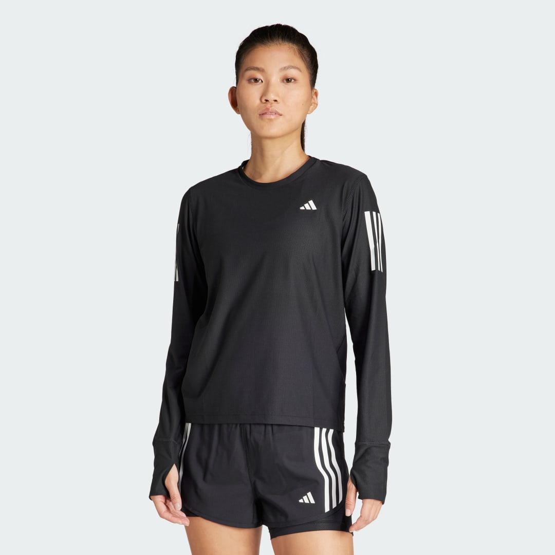 Тениска adidas Performance Own The Run Long Sleeve T-shirt Черно | IN1568, 1