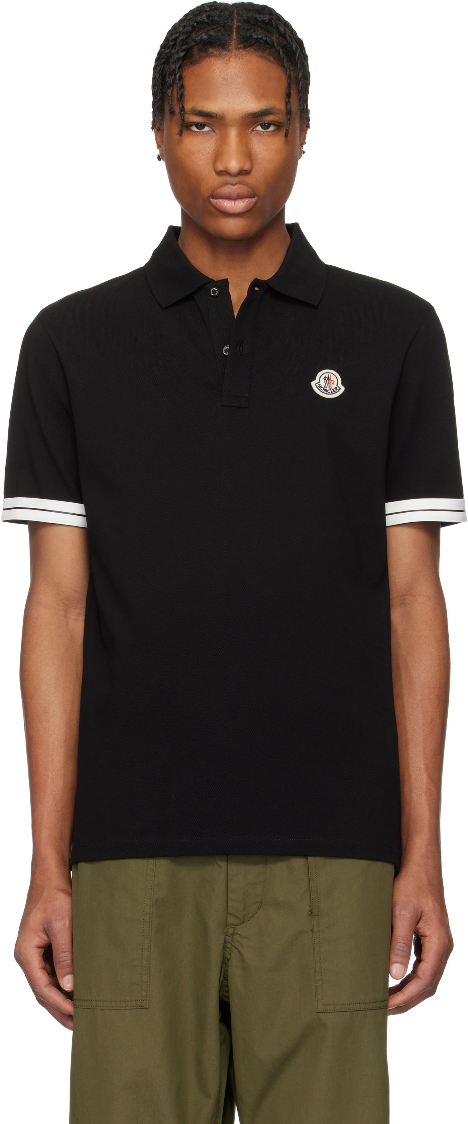 Поло тениска Moncler Moncler Archivio Short Sleeve Polo Черно | K10918A0002789ALK, 0