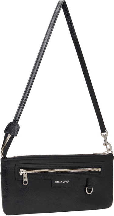 Портфейл Balenciaga Black Leather Superbusy Shoulder Pouch Bag Черно | 801956 2AA9Z, 2