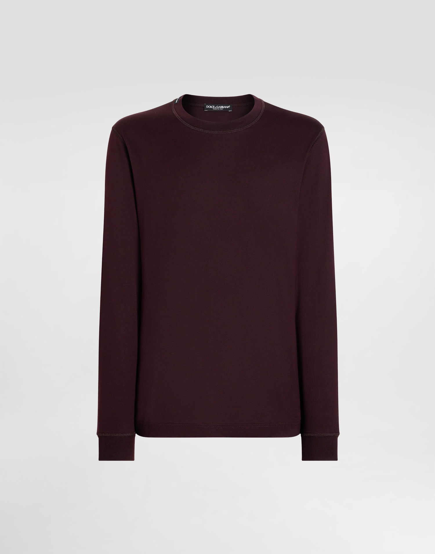 Тениска Dolce & Gabbana Dolce & Gabbana Men's Cotton Long Sleeve T-Shirt Бургунди | G8SX5TFU7EQM2762, 0
