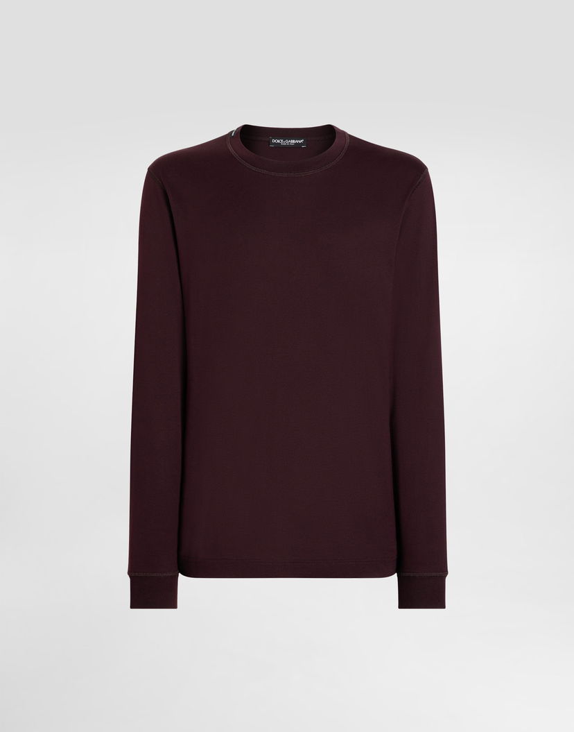 Тениска Dolce & Gabbana Dolce & Gabbana Men's Cotton Long Sleeve T-Shirt Бургунди | G8SX5TFU7EQM2762