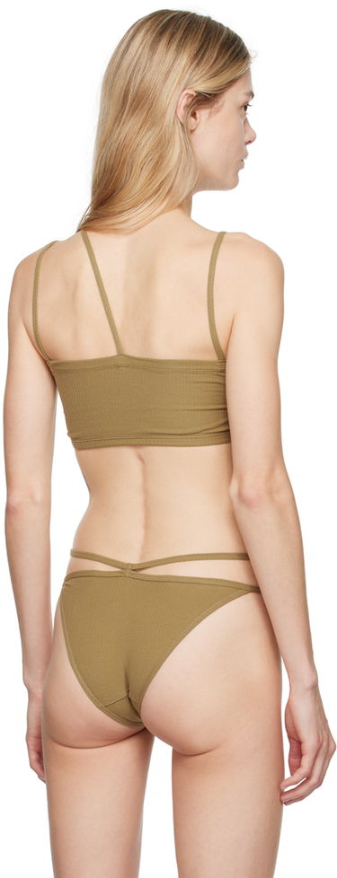 Бански Baserange Baserange Nida Ribbed Asymmetrical Bra Кафяво | BRNI-RB-AU24, 2