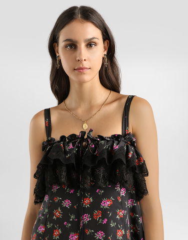 Pокля Dolce & Gabbana Dolce & Gabbana Floral-print Habotai Long Dress Многоцветен | F60HGTIS10WHN5XS, 3