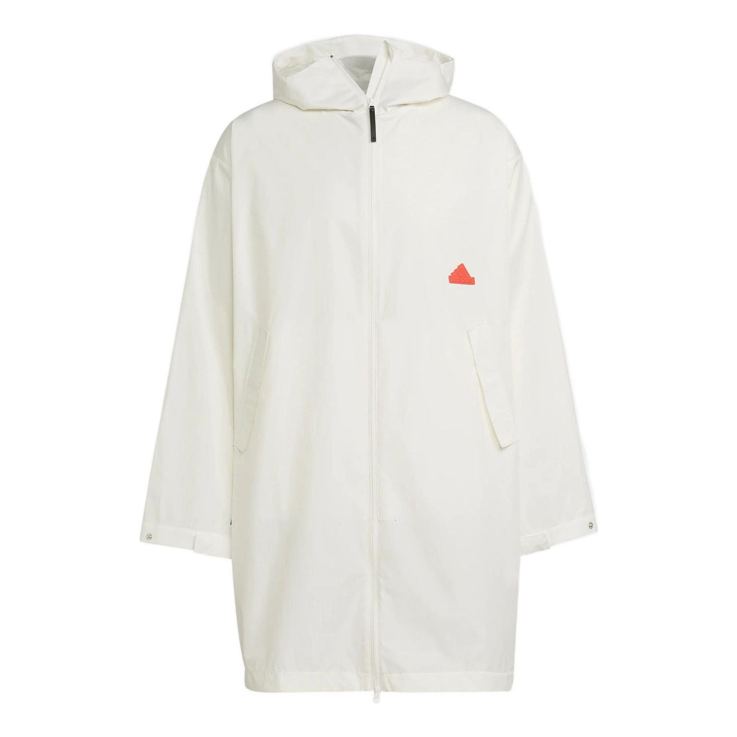 Дъждобран adidas Originals Logo Solid Color Hooded Windbreaker Бяло | HN1943, 0