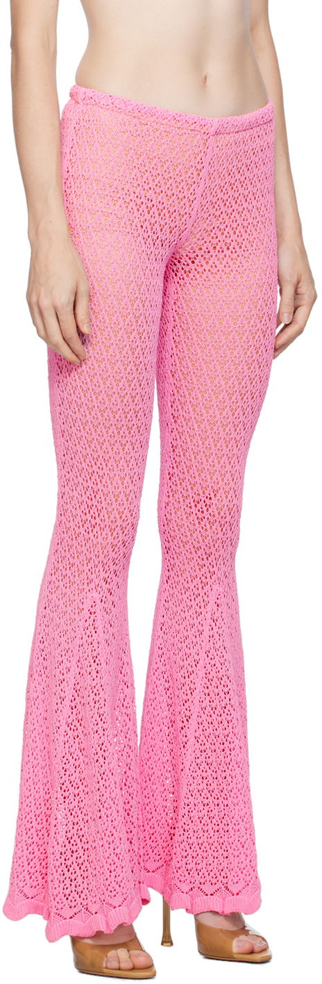 Панталони Blumarine Flared Crochet Trousers Розово | P344P002A, 1