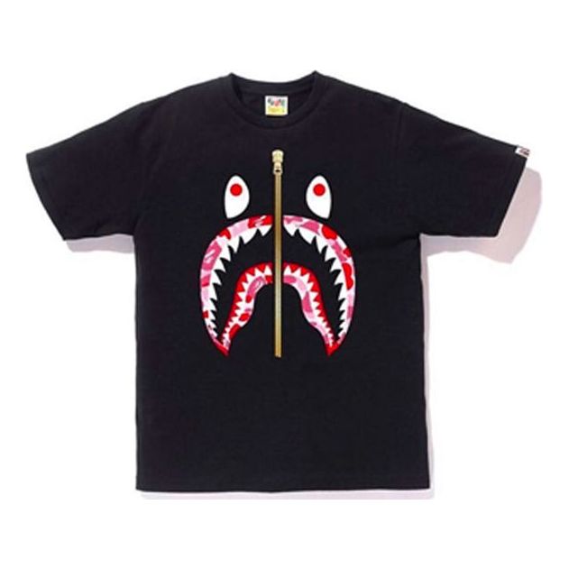 Тениска BAPE A Bathing Ape Shark Face Half Zip T-Shirt Черно | BAPE19SS-011, 0