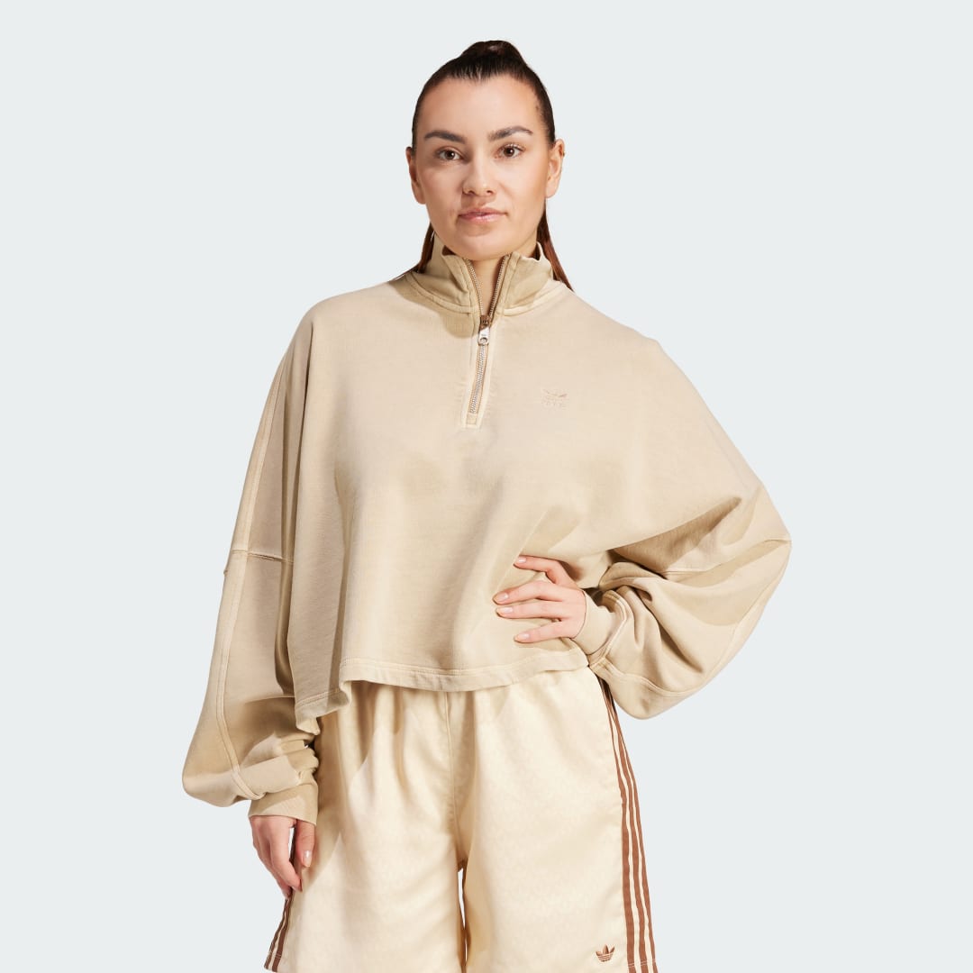 Суитчър adidas Originals Essentials+ Sweatshirt Бежово | IR6013, 1