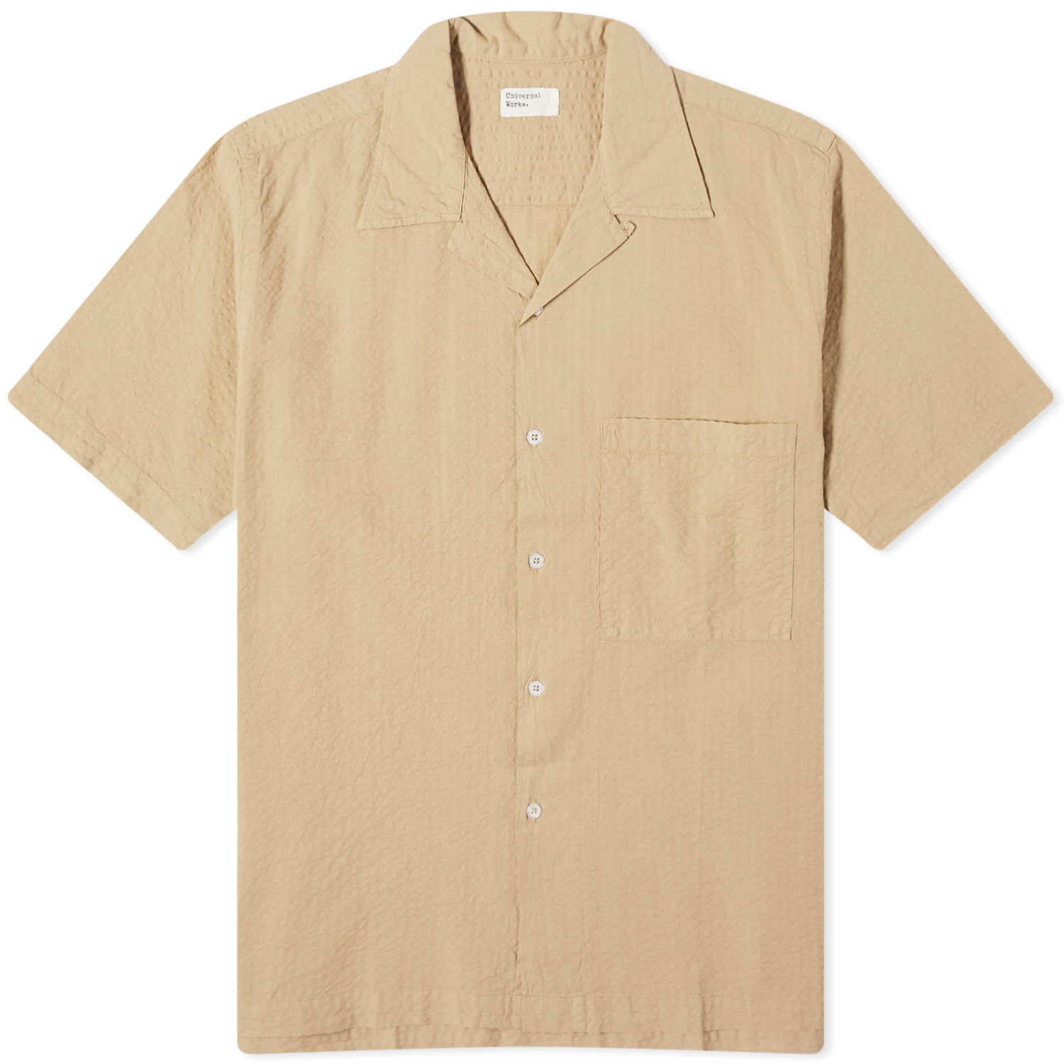 Риза Universal Works Universal Works Onda Seersucker Camp II Shirt Бежово | 30669-SMO, 1