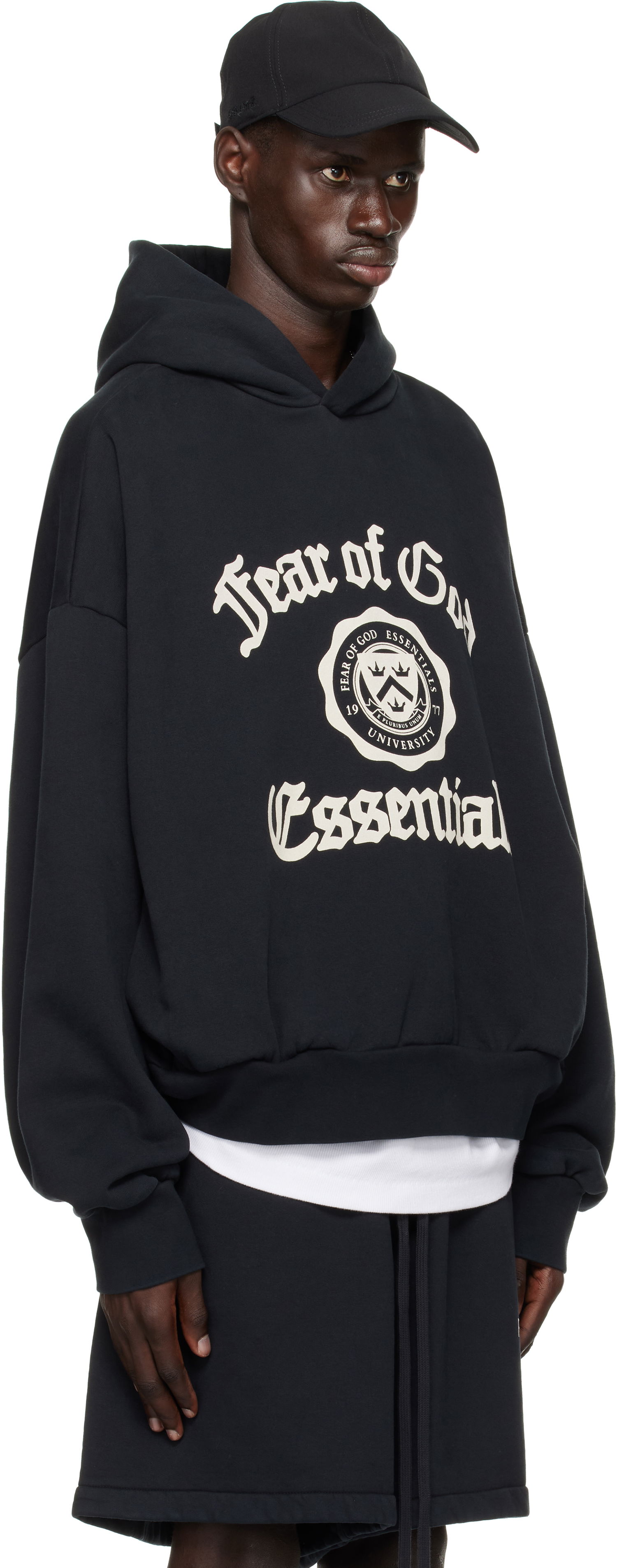 Суитчър Fear of God Fear of God ESSENTIALS Heavy Fleece Vintage Shrunken Hoodie Черно | 192HO246210F, 1