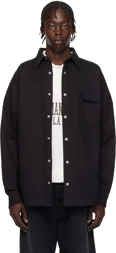 Риза Palm Angels Classic Logo Overshirt Черно | PMES044S25FAB0011003, 0