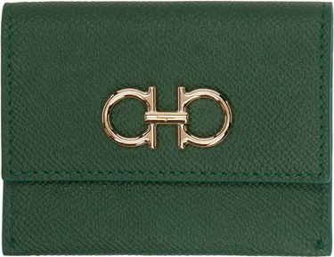 Портфейл FERRAGAMO Salvatore Ferragamo Gancini Compact Bifold Wallet Зелено | 779903, 0