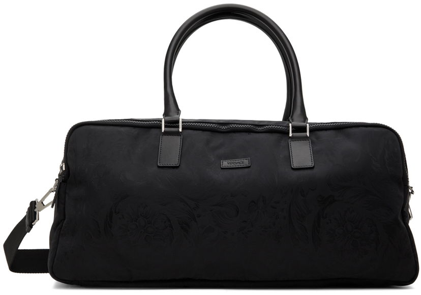 Чанта за пътуване Versace Black Nylon Barocco Duffle Bag Черно | 1014519_1A08705