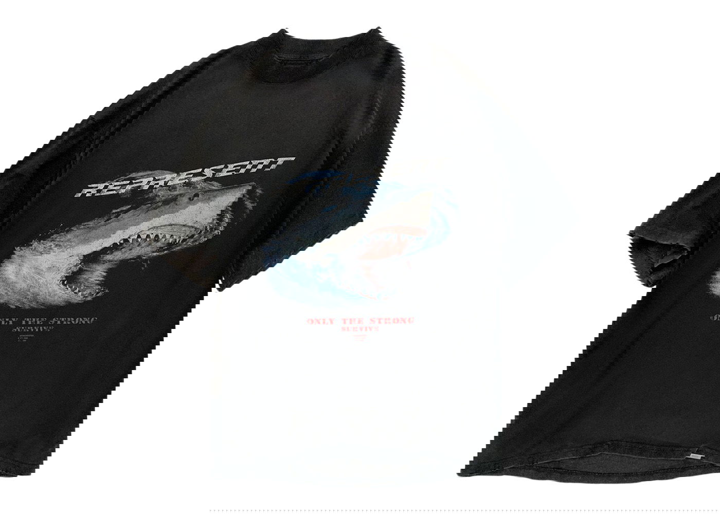Тениска Represent Clo Represent Only The Strong Survive Shark T-Shirt Vintage Black Черно | M05073-03, 0