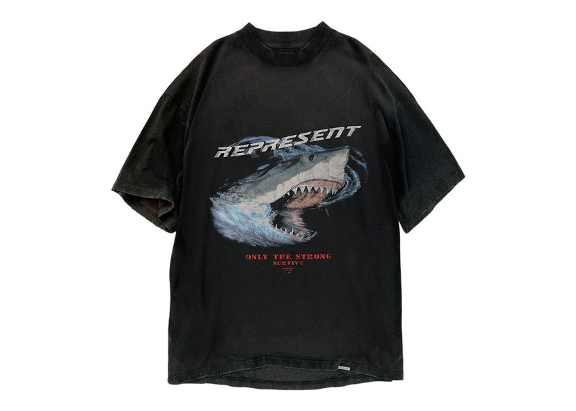 Тениска Represent Clo Represent Only The Strong Survive Shark T-Shirt Vintage Black Черно | M05073-03