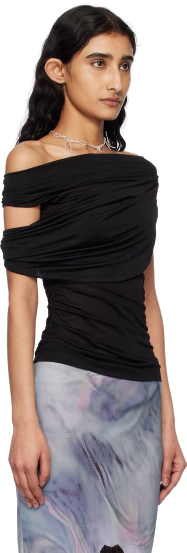 Пола Blumarine Blumarine Jersey Sablé Draped Blouse Лилаво | P522C374A, 4
