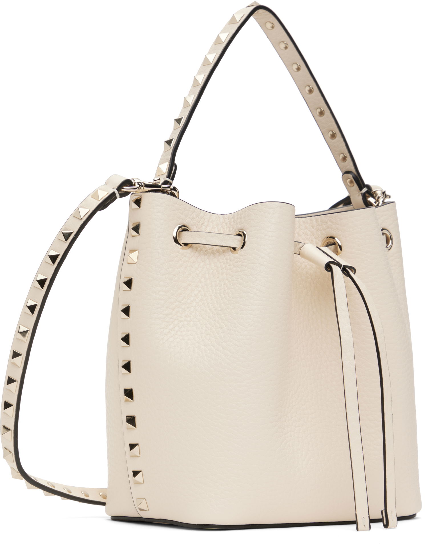 Дамска чанта Valentino Valentino Garavani Rockstud Grainy Calfskin Bucket Bag Бежово | 6W2B0L31VSF, 1